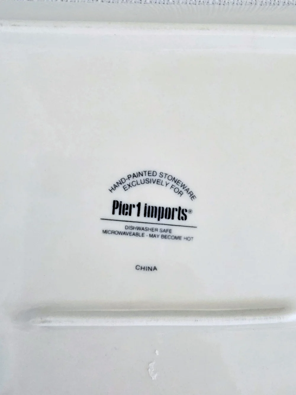 Pier 1 Stoneware Tray Platter Blue White 12x8 Curved Edge Dish Vanity Dresser